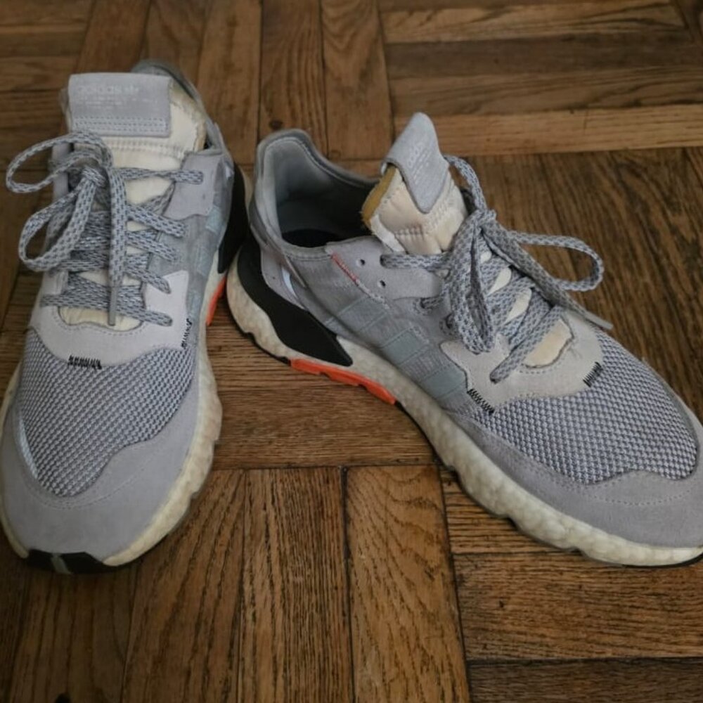 Adidas Nite Jogger Grey Red 3M Boost Ultra Run Shoes Mens 11-size - Picture 6 of 6